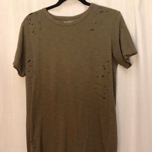 Honey Punch Olive Distressed Tee